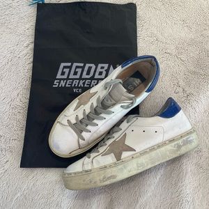 Golden Goose size EU39/US9 blue glitter backs and suede star
